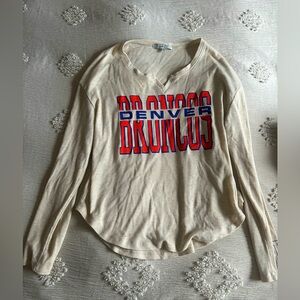 Denver Broncos Cream Long Sleeve Shirt